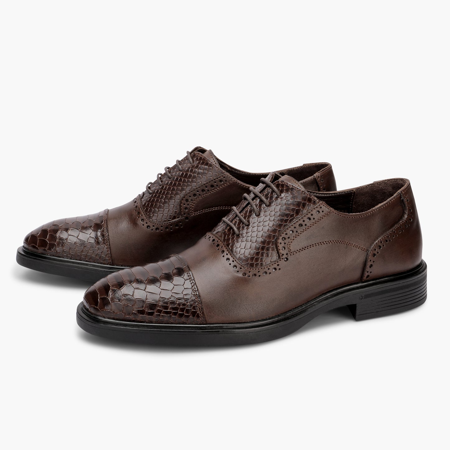 Lusso brown Royalty crocodile Leather shoes 324