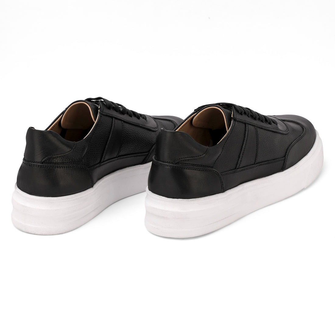 Lusso Leather Sneaker 408 black vs wavy w