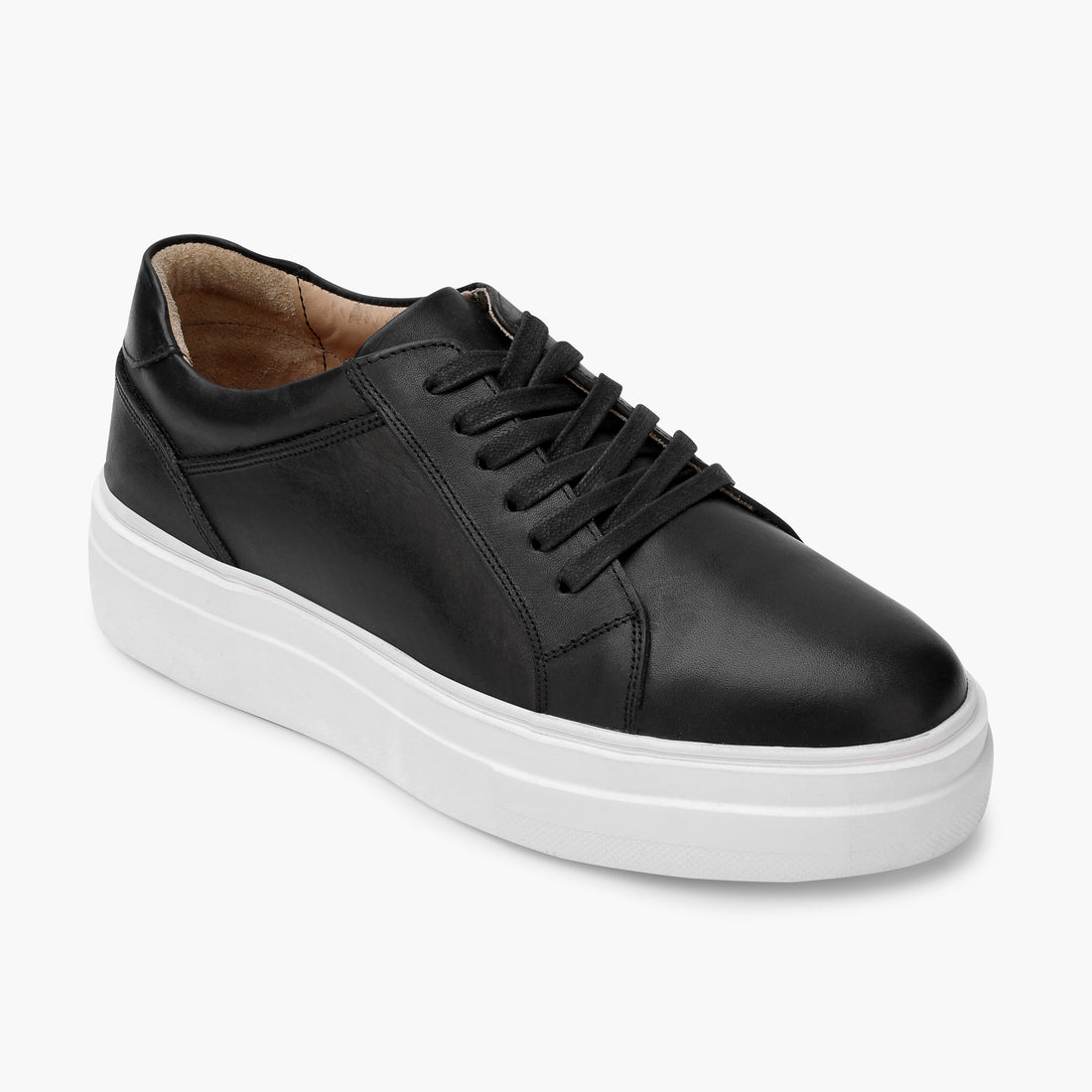 Premier Low Top 407 Plain black sneaker x white sole