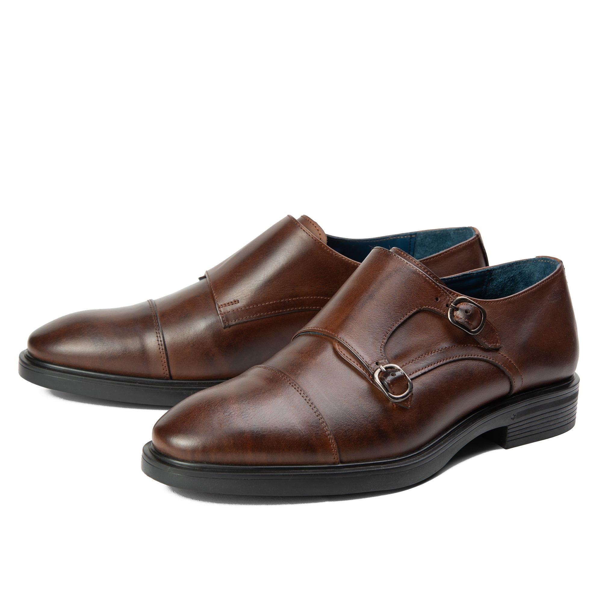 Double Monk Straps brown with Edge 358