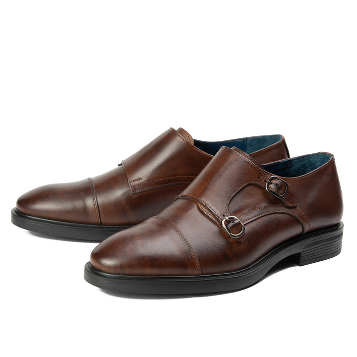 Double Monk Straps brown with Edge 358