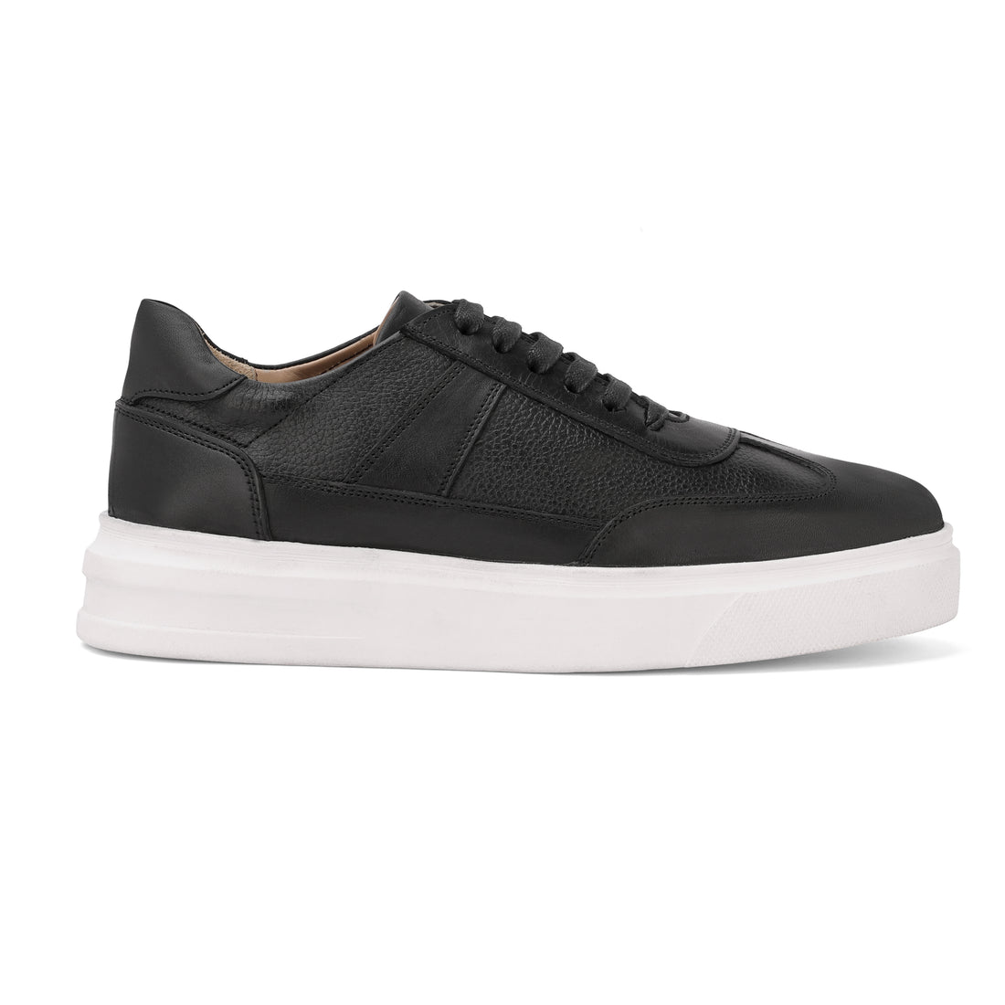 Lusso Leather Sneaker 408 black vs wavy w