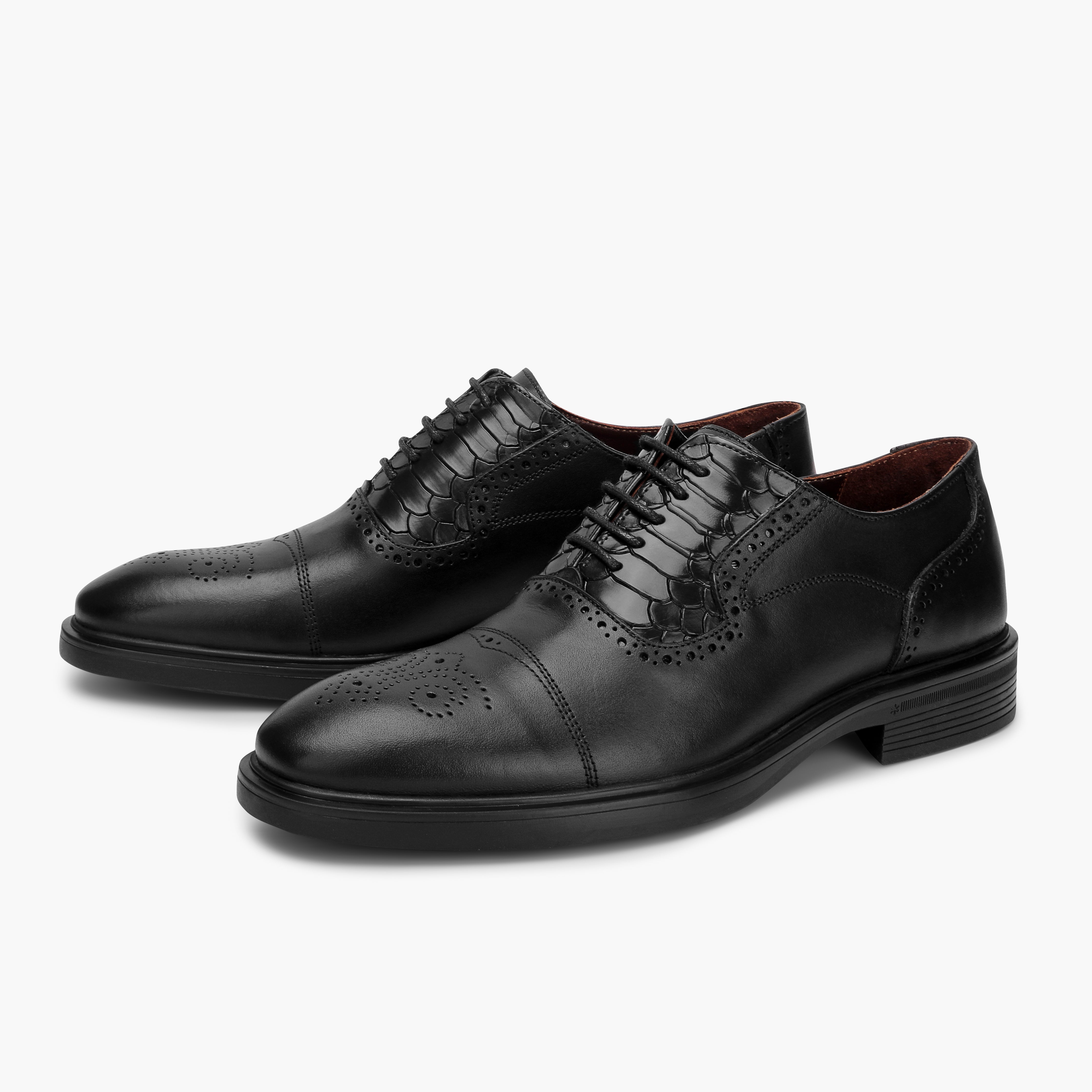 Lusso black Genuine Crocodile Leather Shoes 325