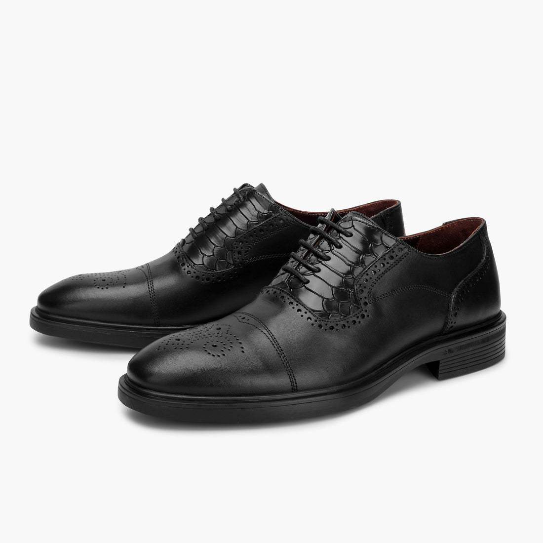 Lusso black Genuine Crocodile Leather Shoes 325