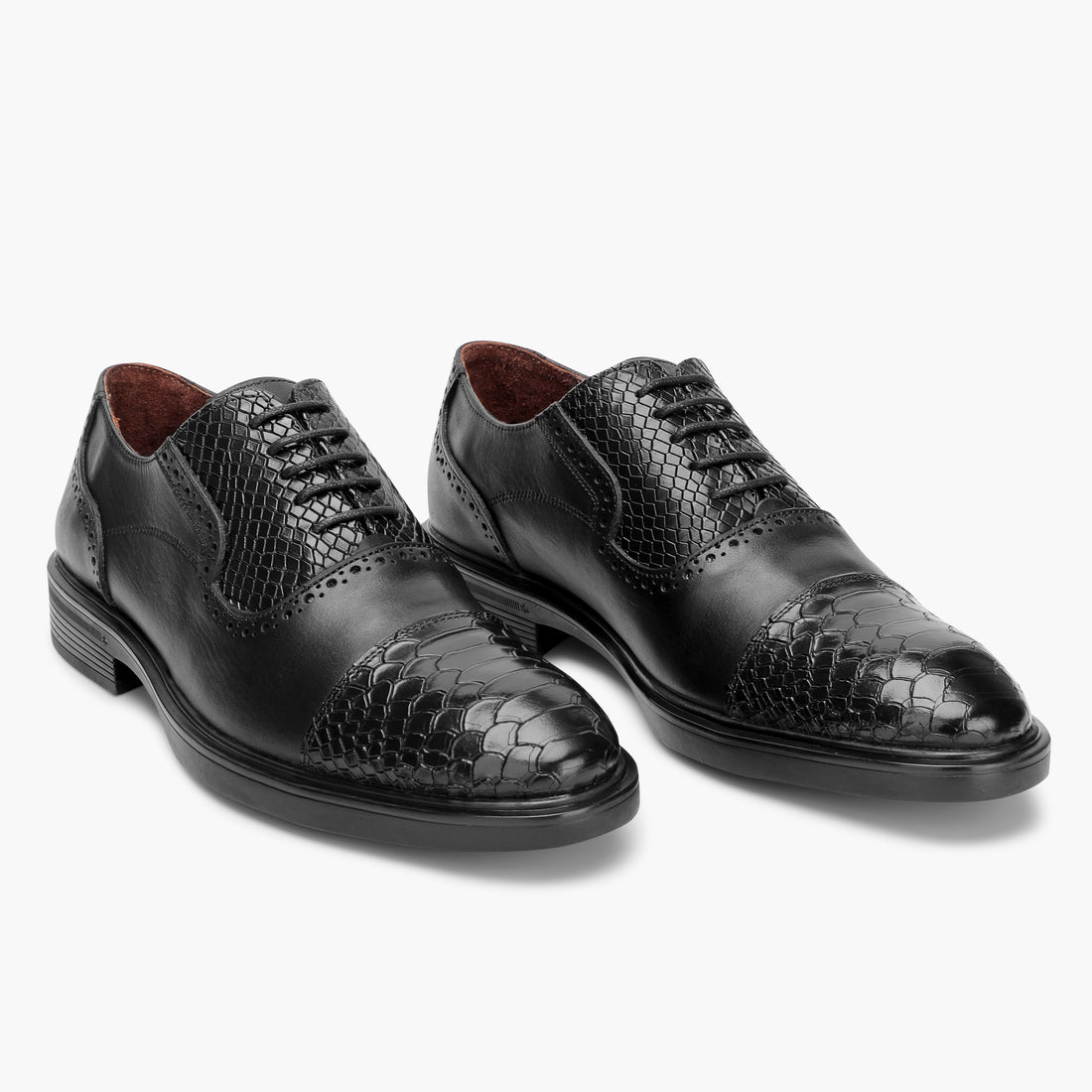 Lusso black  Royalty crocodile Leather shoes 324