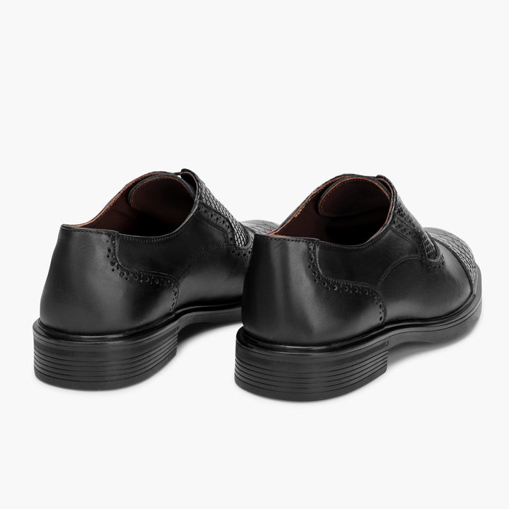 Lusso black  Royalty crocodile Leather shoes 324