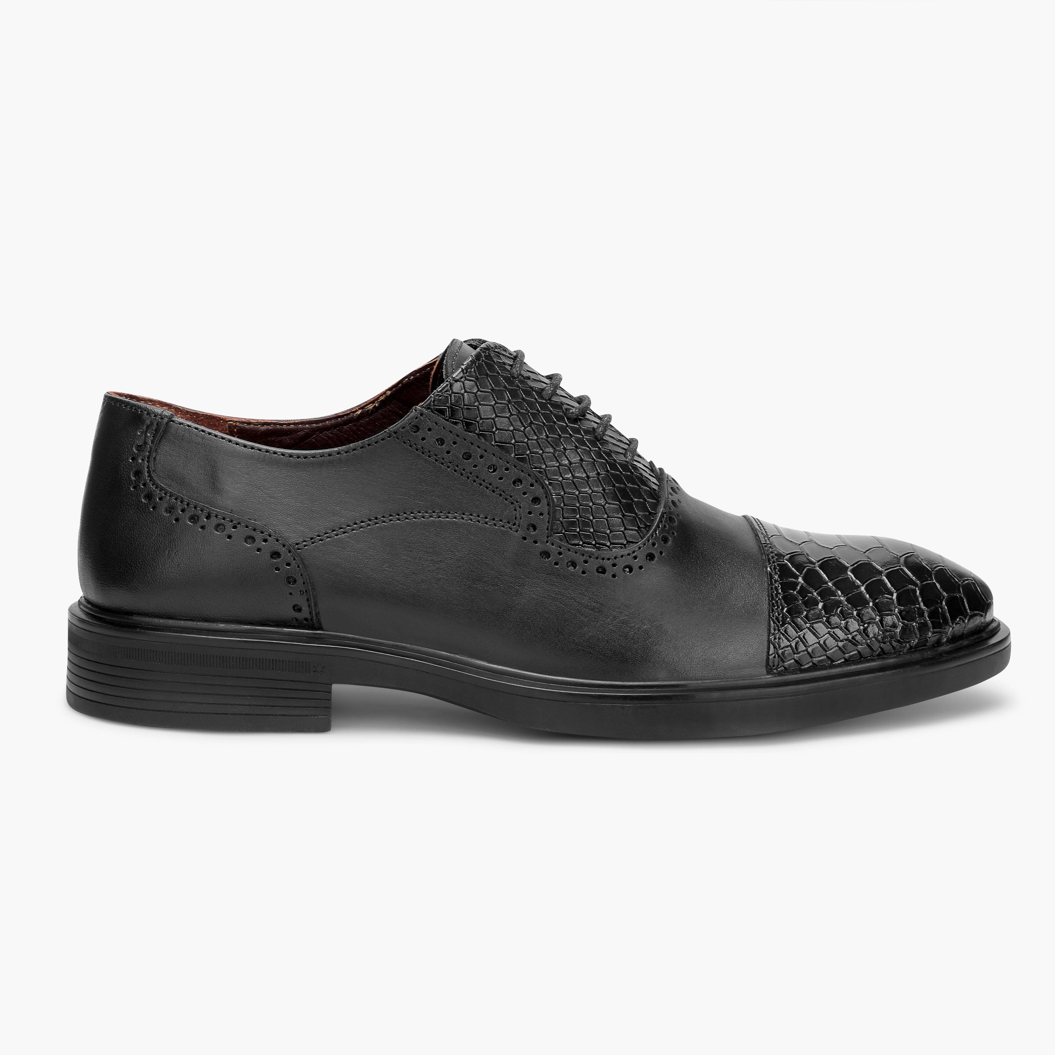 Lusso black  Royalty crocodile Leather shoes 324