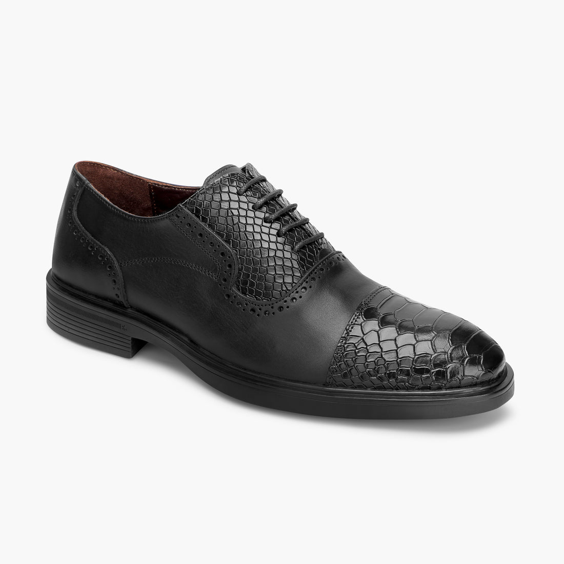 Lusso black  Royalty crocodile Leather shoes 324