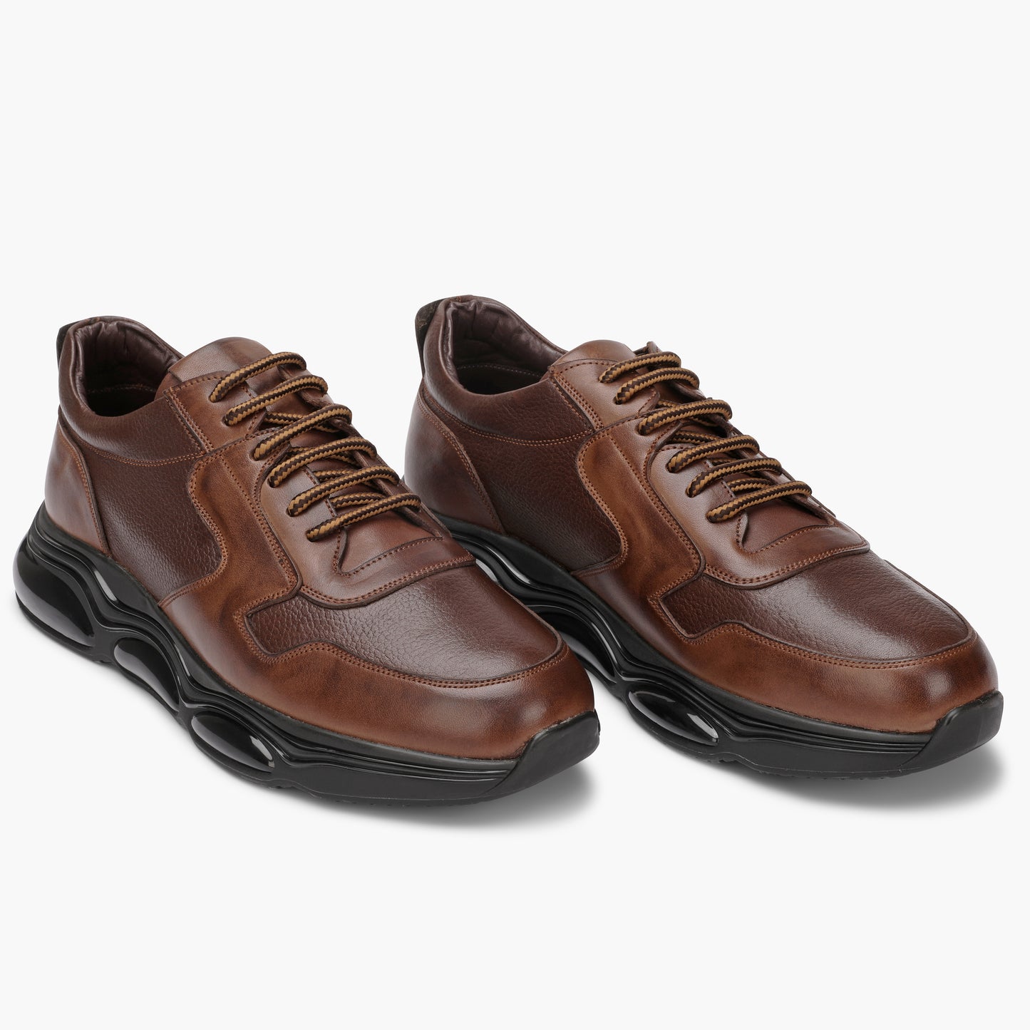 lusso monster sneaker -1000-brown x striped leather