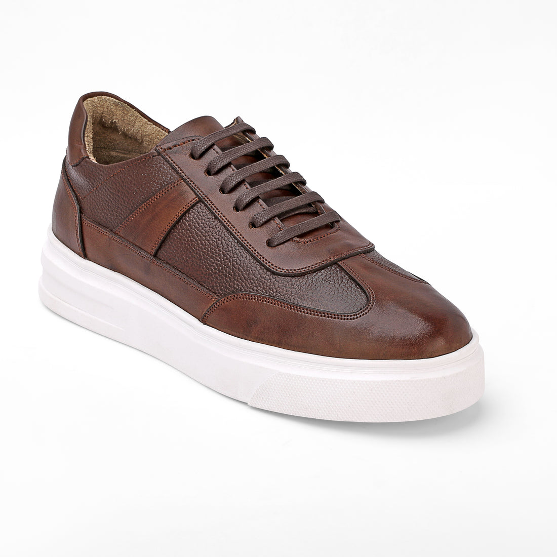 Lusso Leather Sneaker 408 brown vs wavy