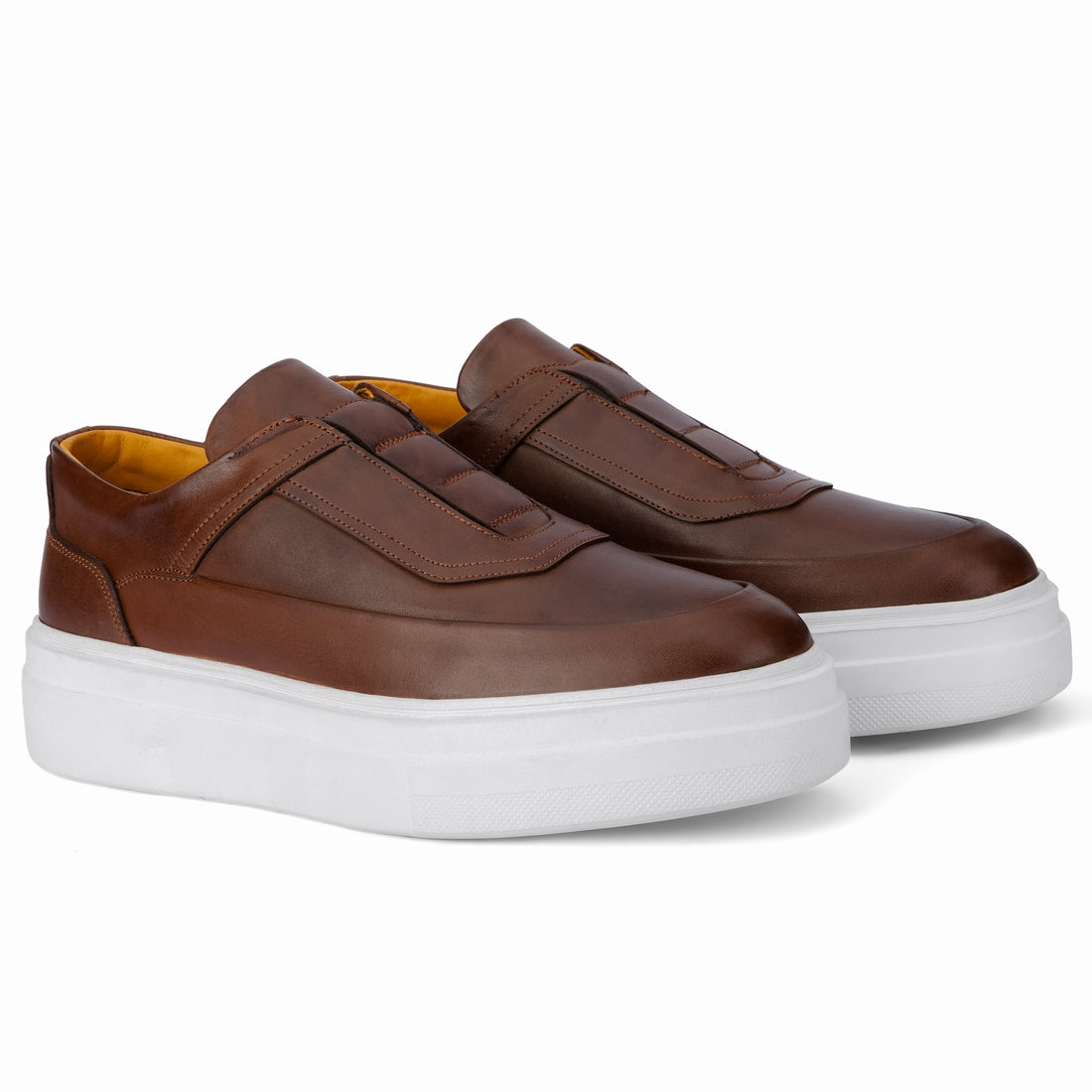 Lusso Slip-On Leather Sneakers brown 409