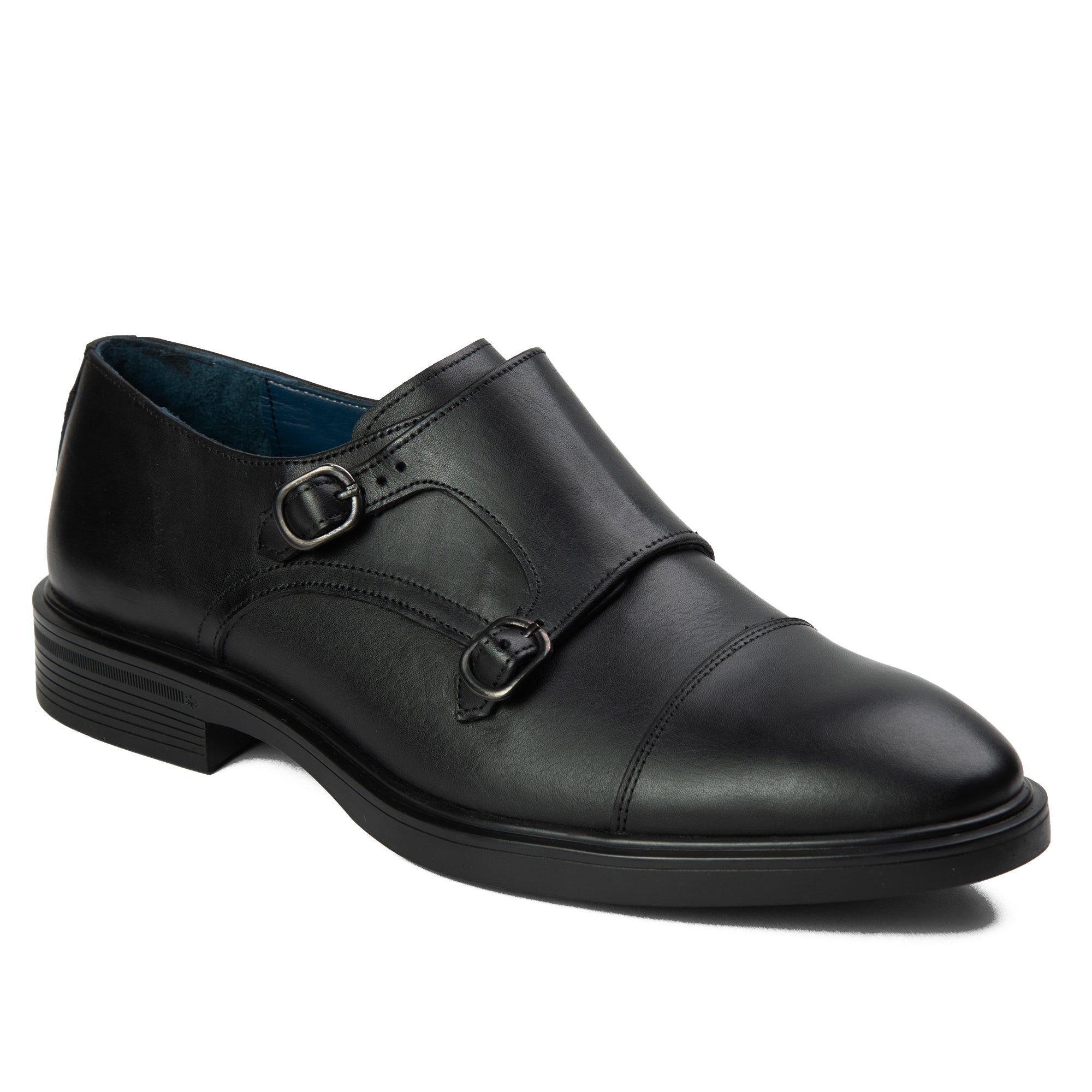 Double Monk Straps black with Edge 358