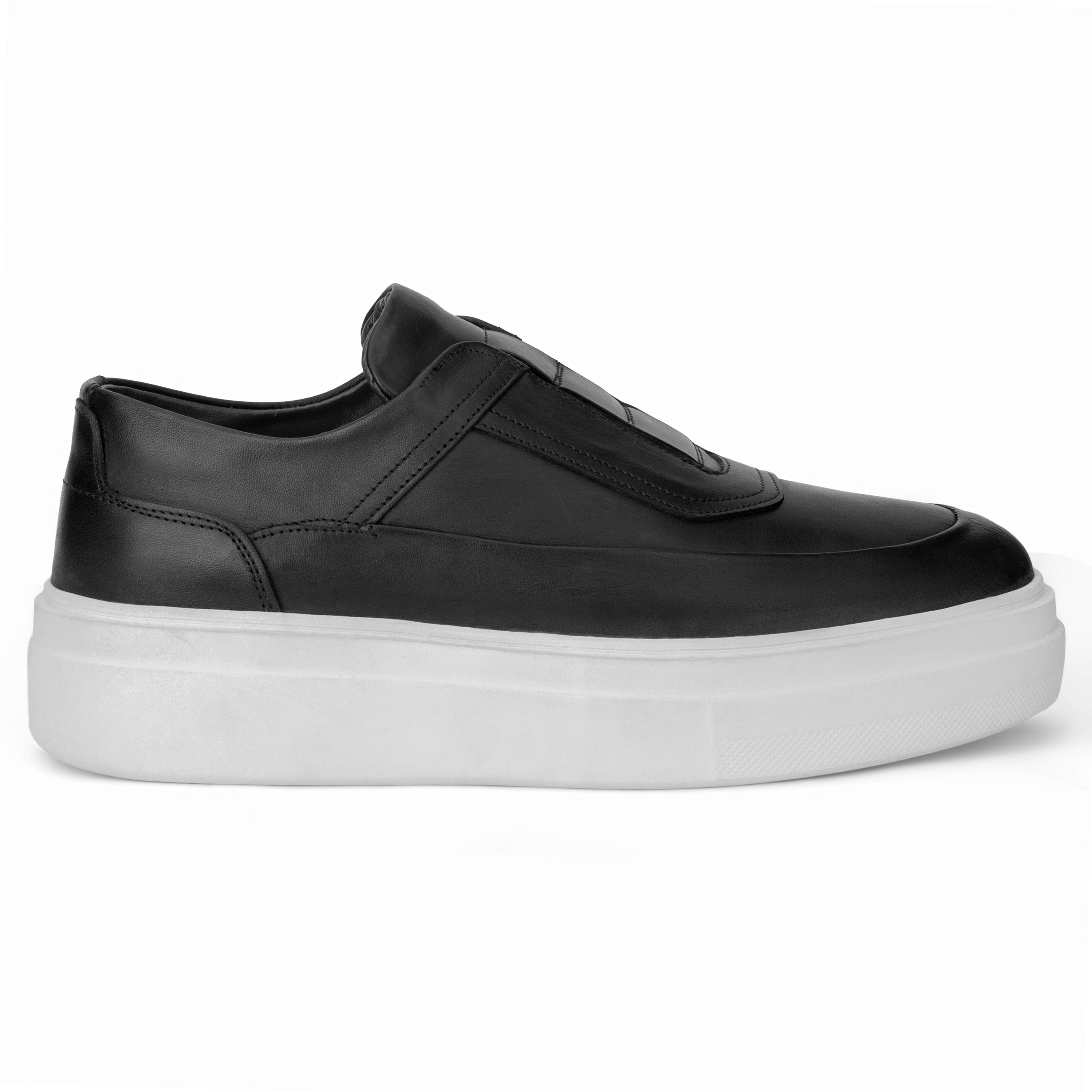 Lusso Slip-On Leather Sneaker with Edge black 409