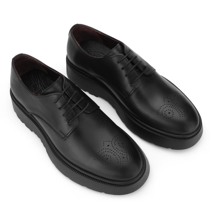 Chunky Leather Derby Black 521