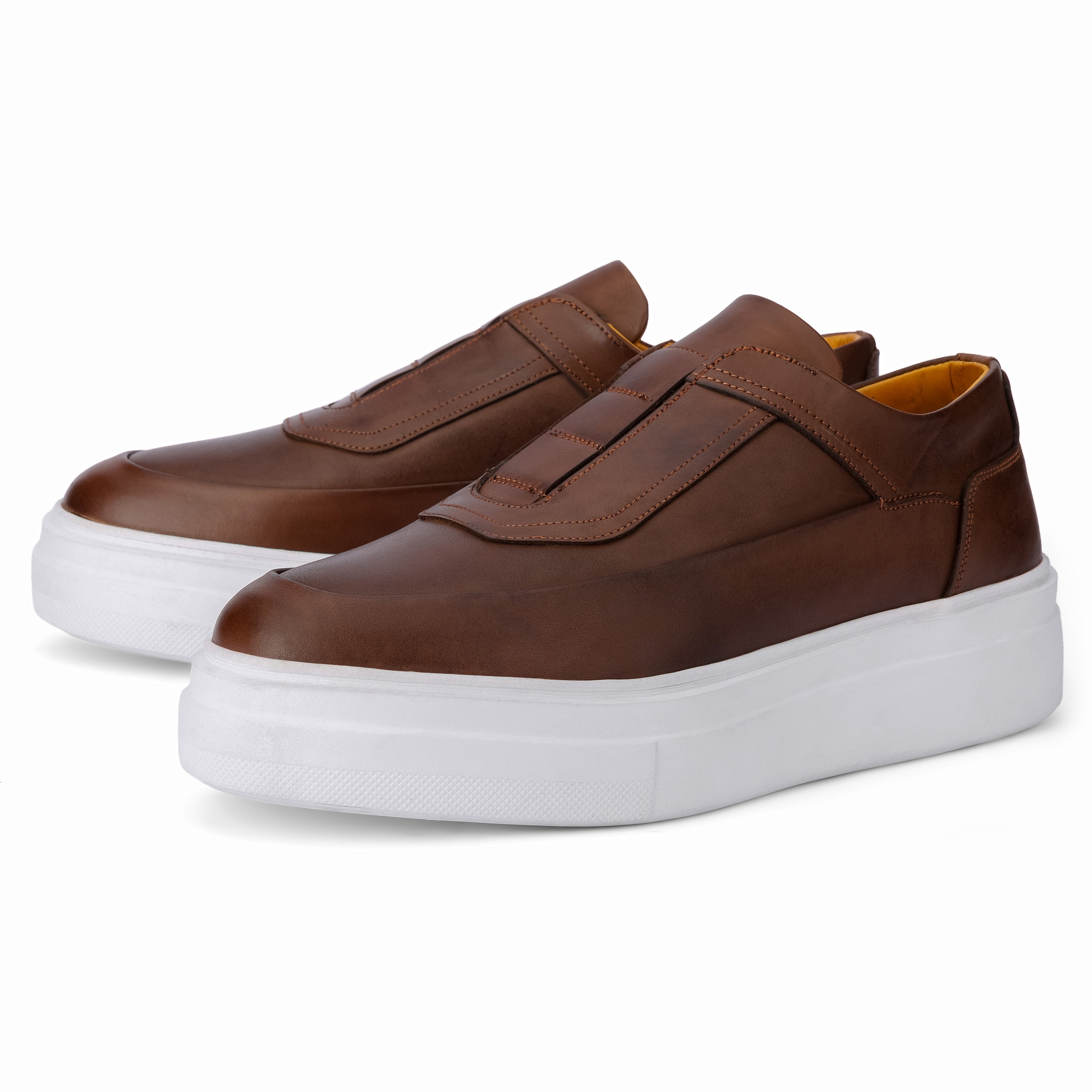 Lusso Slip-On Leather Sneakers brown 409