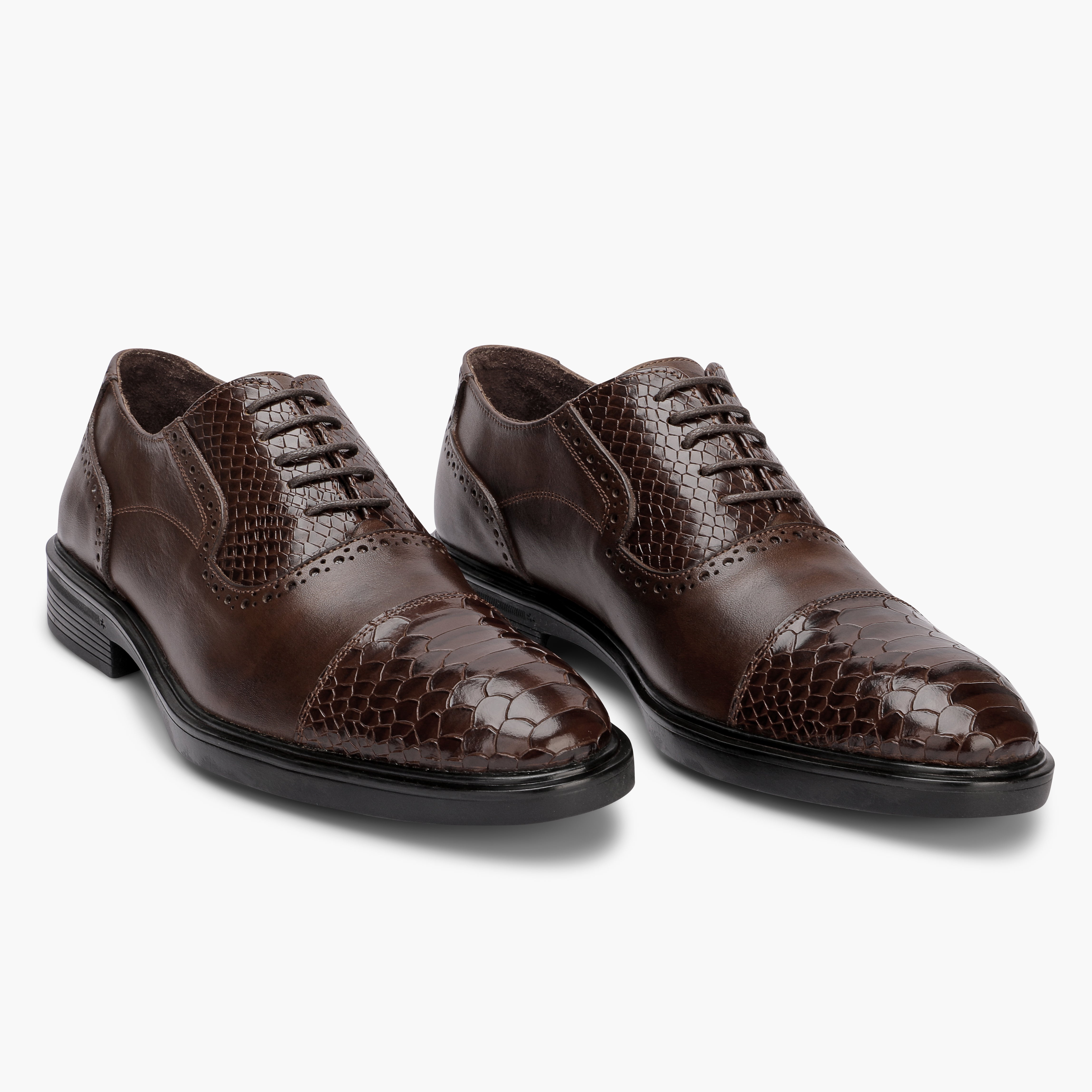 Lusso brown  Royalty crocodile Leather shoes 324