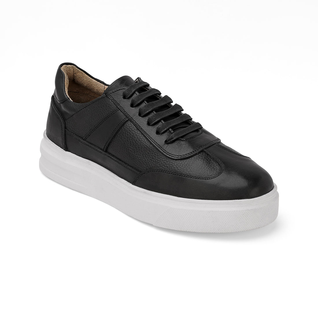 Lusso Leather Sneaker 408 black vs wavy w