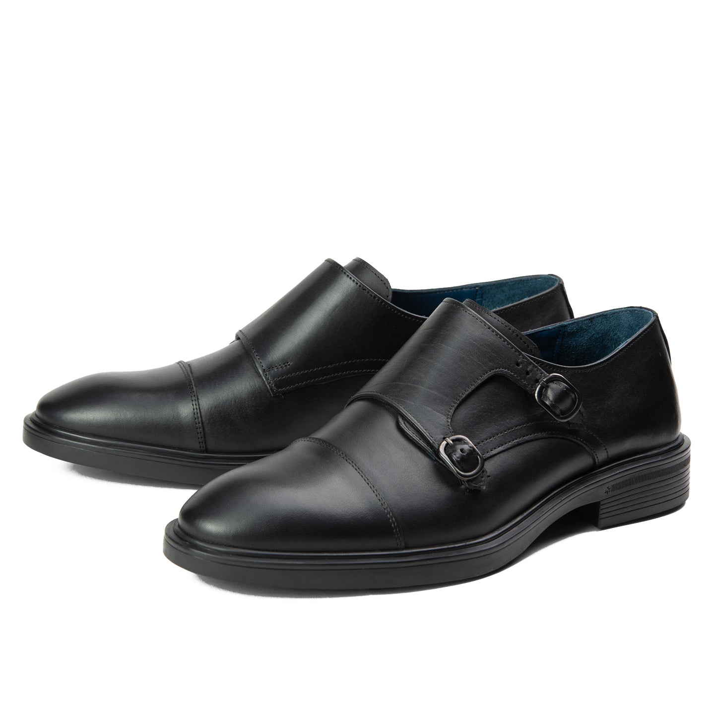 Double Monk Straps black with Edge 358