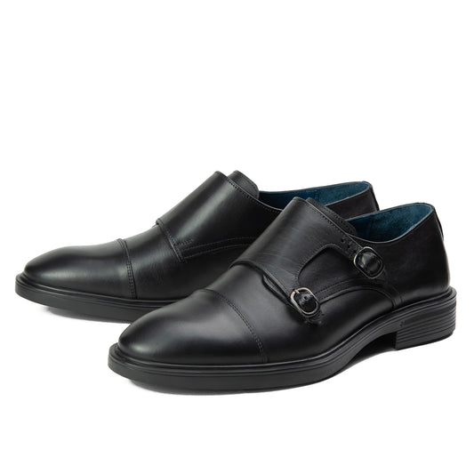 Double Monk Straps black with Edge 358